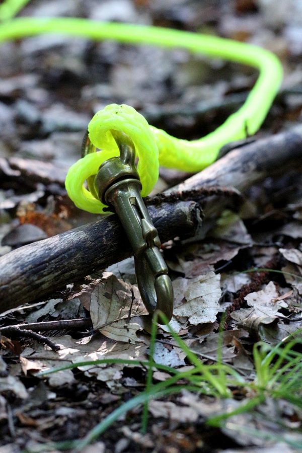 mousqueton snapp à targette sur corde creuse polyéthylène