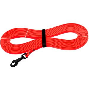 Longe de laisse de chien en PVC sangle orange idéal pour vos activités en extérieur marque CANIHUNT
